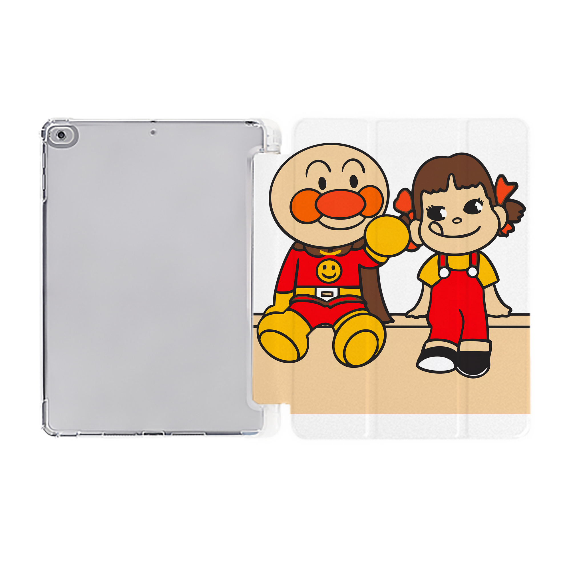 （画像用） アンパンマン Anpanman IPad ケース ペン収納付き 三つ折りスタンド PUレザー×シリコン 対応機種9.5/10.5/10.9インチ